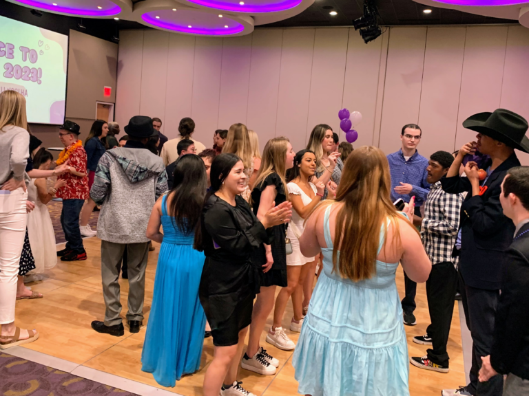 Guests at the TCU chapter of the NSSLHA’s Chance to Dance event,